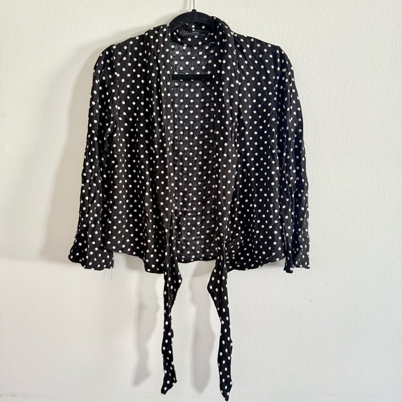 Zara • Black and White Polka Dot Blouse - Picture 1 of 3